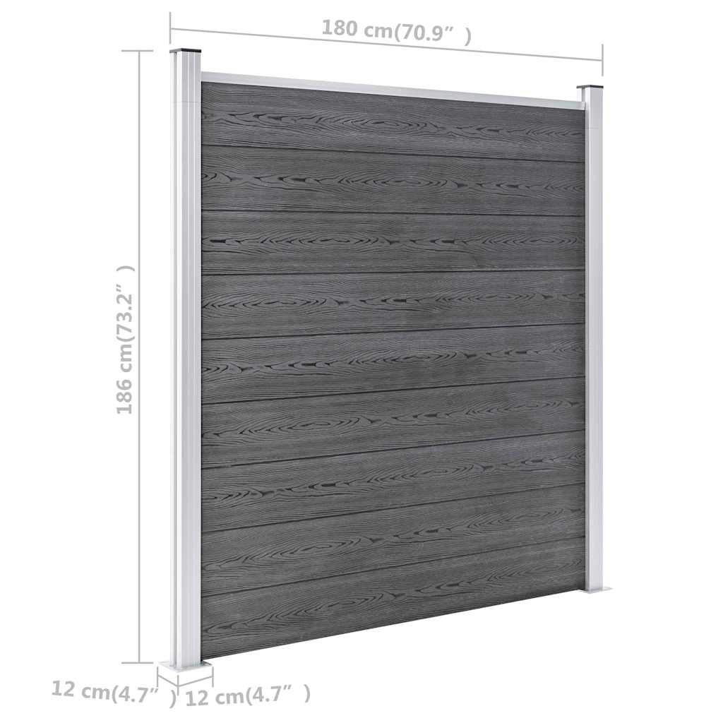 vidaXL Ogrodzenie do ogrodu, WPC, 1564 x 186 cm, szare