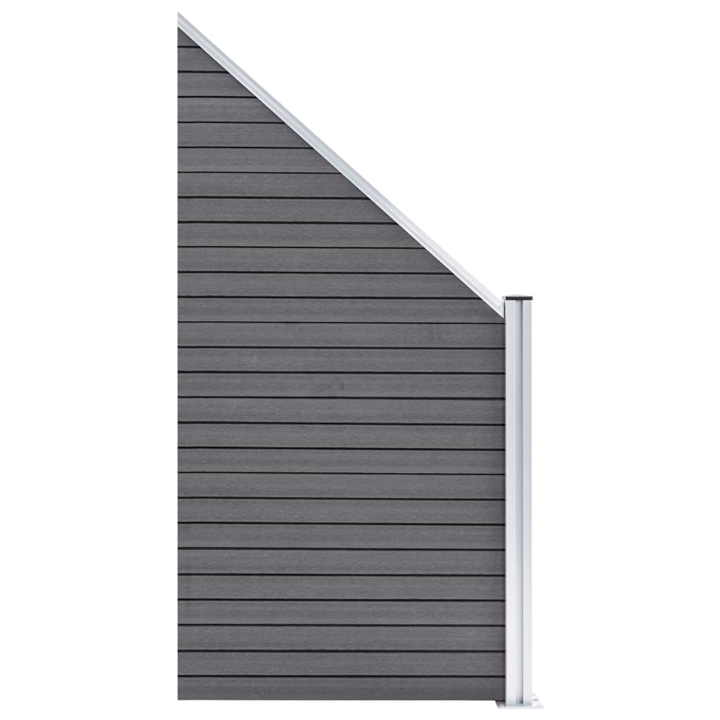 vidaXL Ogrodzenie WPC, 6 paneli kwadratowych, 1 skośny, 1138x186 cm