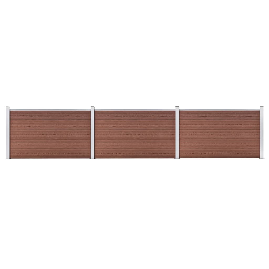 vidaXL Ogrodzenie ogrodowe WPC, 526x106 cm, brązowe