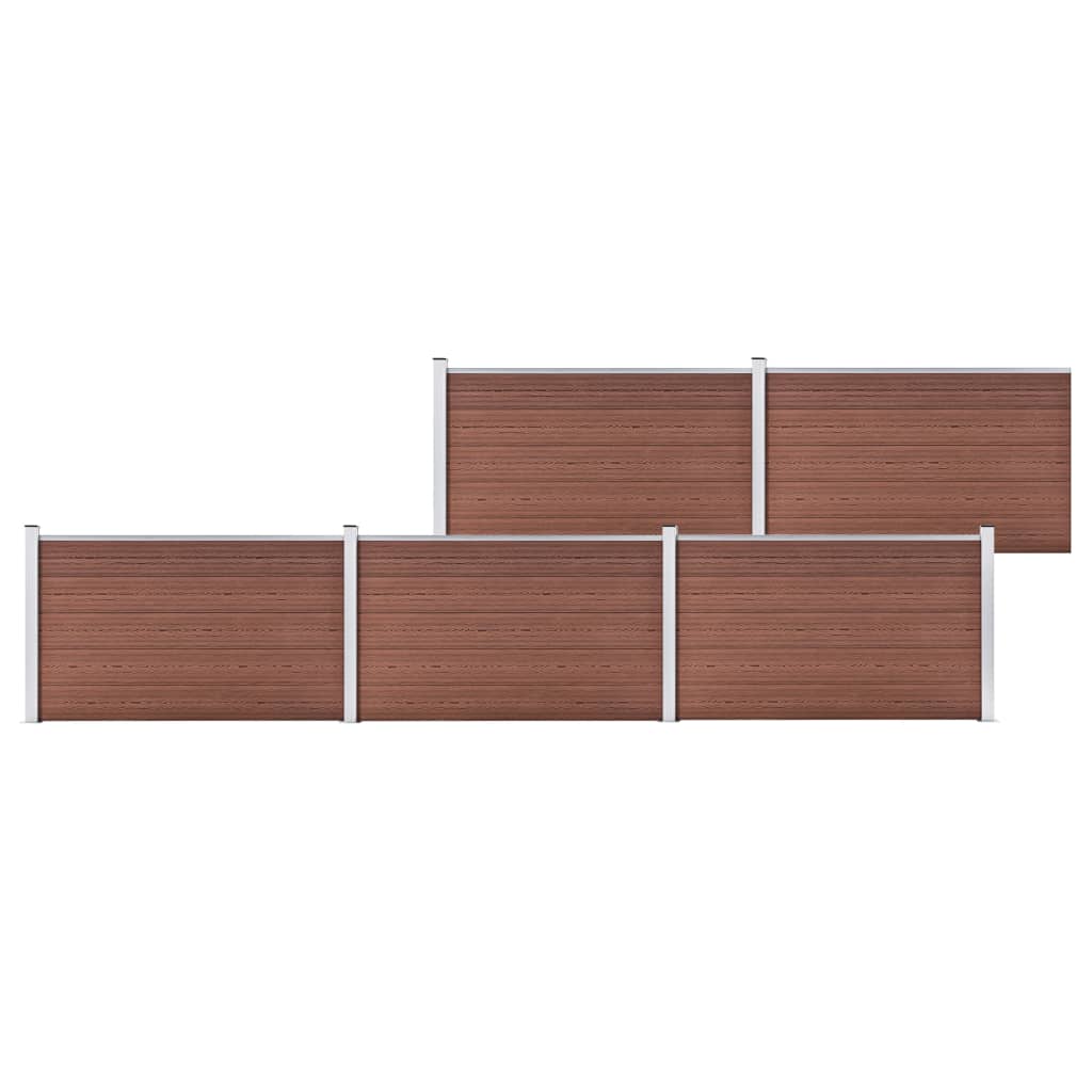 vidaXL Ogrodzenie ogrodowe WPC, 872x106 cm, brązowe