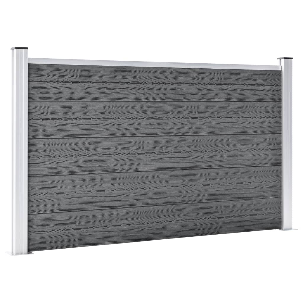 vidaXL Ogrodzenie ogrodowe WPC, 353x106 cm, szare