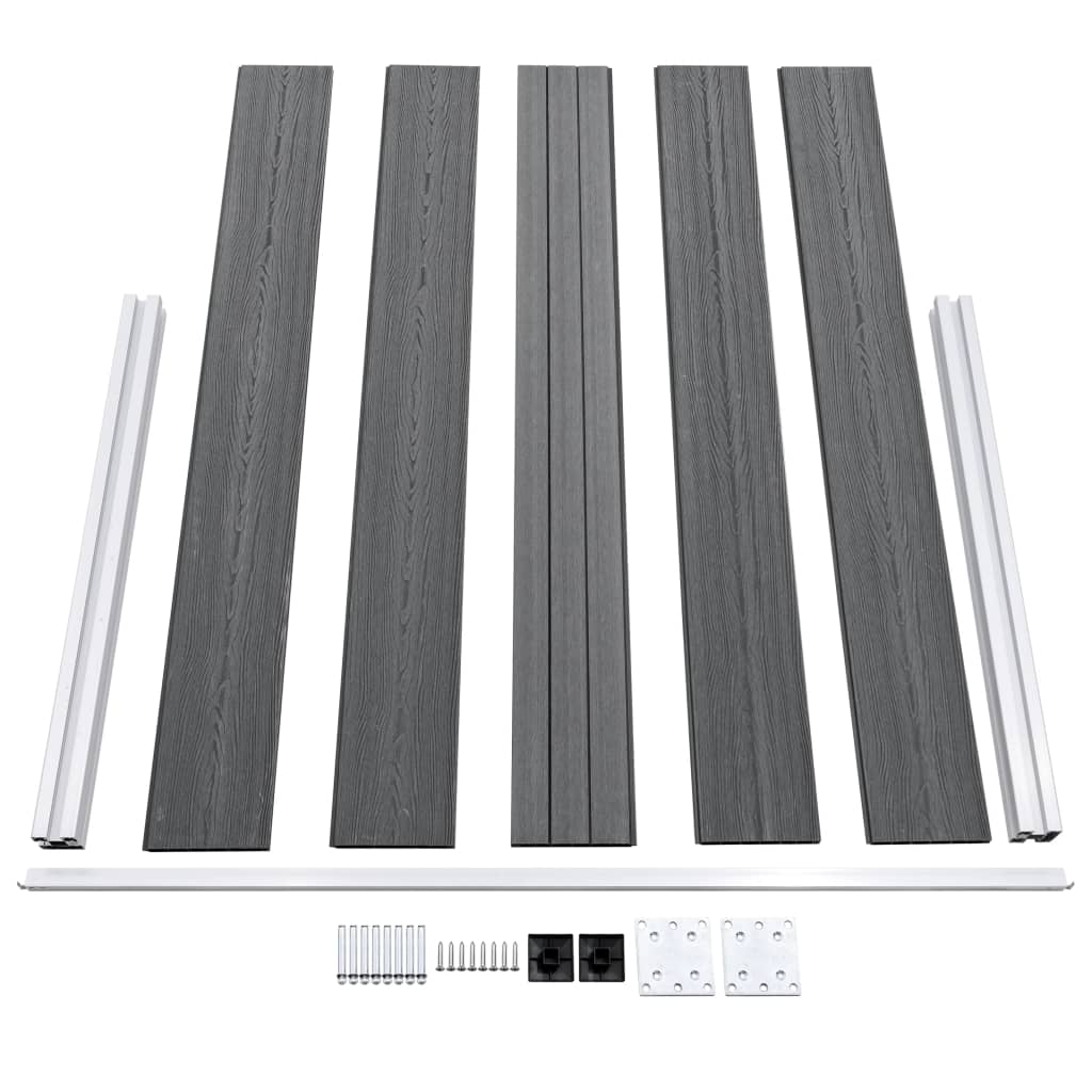 vidaXL Ogrodzenie ogrodowe WPC, 353x106 cm, szare