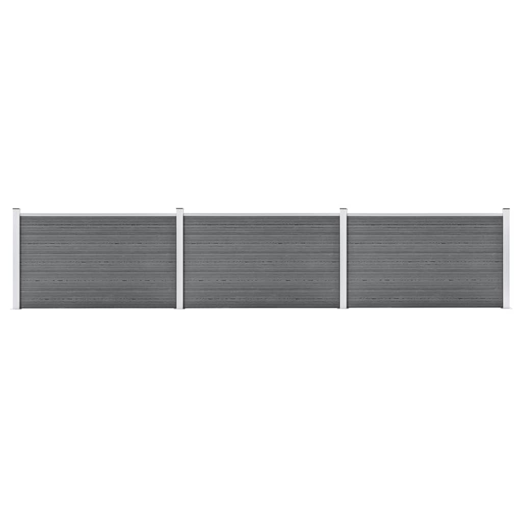 vidaXL Ogrodzenie ogrodowe WPC, 526x106 cm, szare
