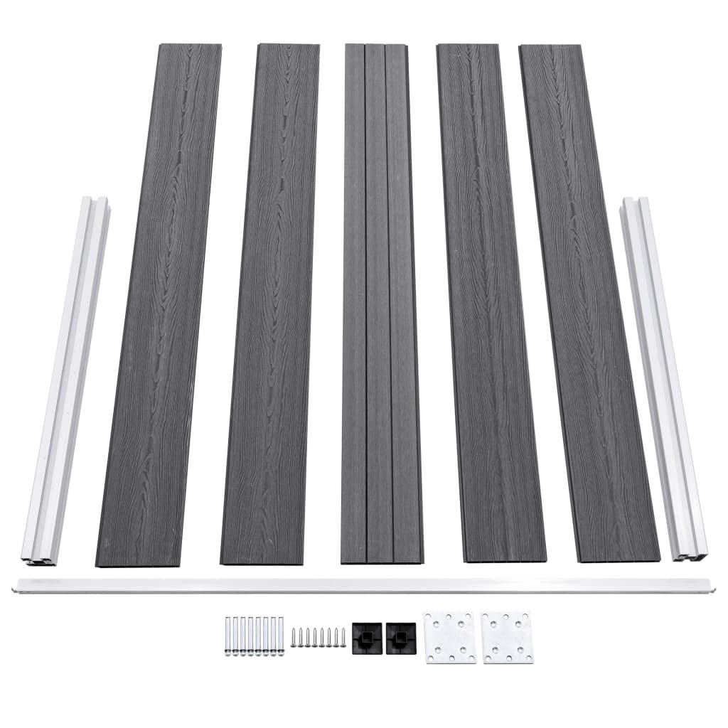 vidaXL Ogrodzenie ogrodowe WPC, 526x106 cm, szare