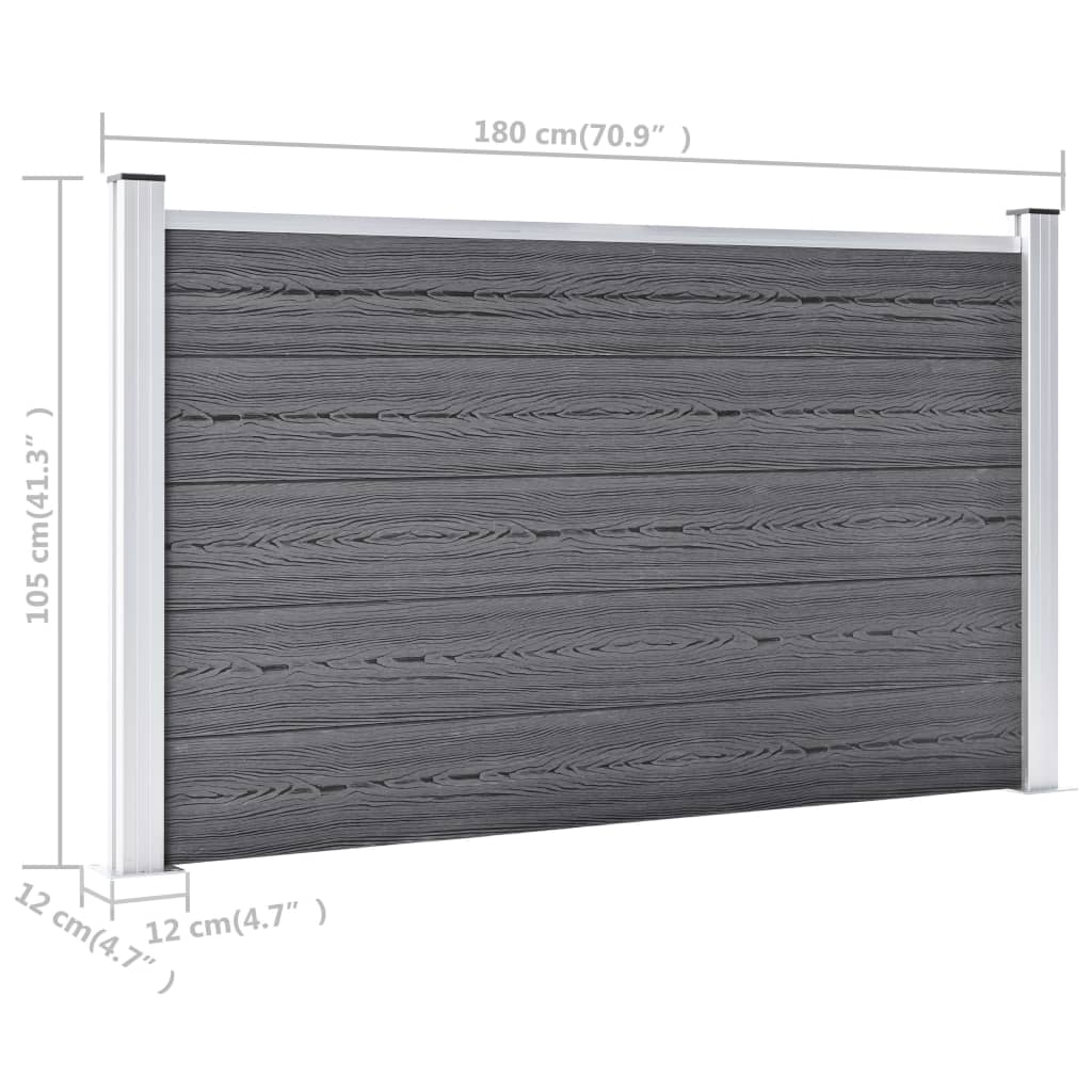 vidaXL Ogrodzenie ogrodowe WPC, 526x106 cm, szare
