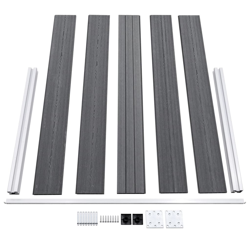 vidaXL Ogrodzenie ogrodowe WPC, 872x106 cm, szare