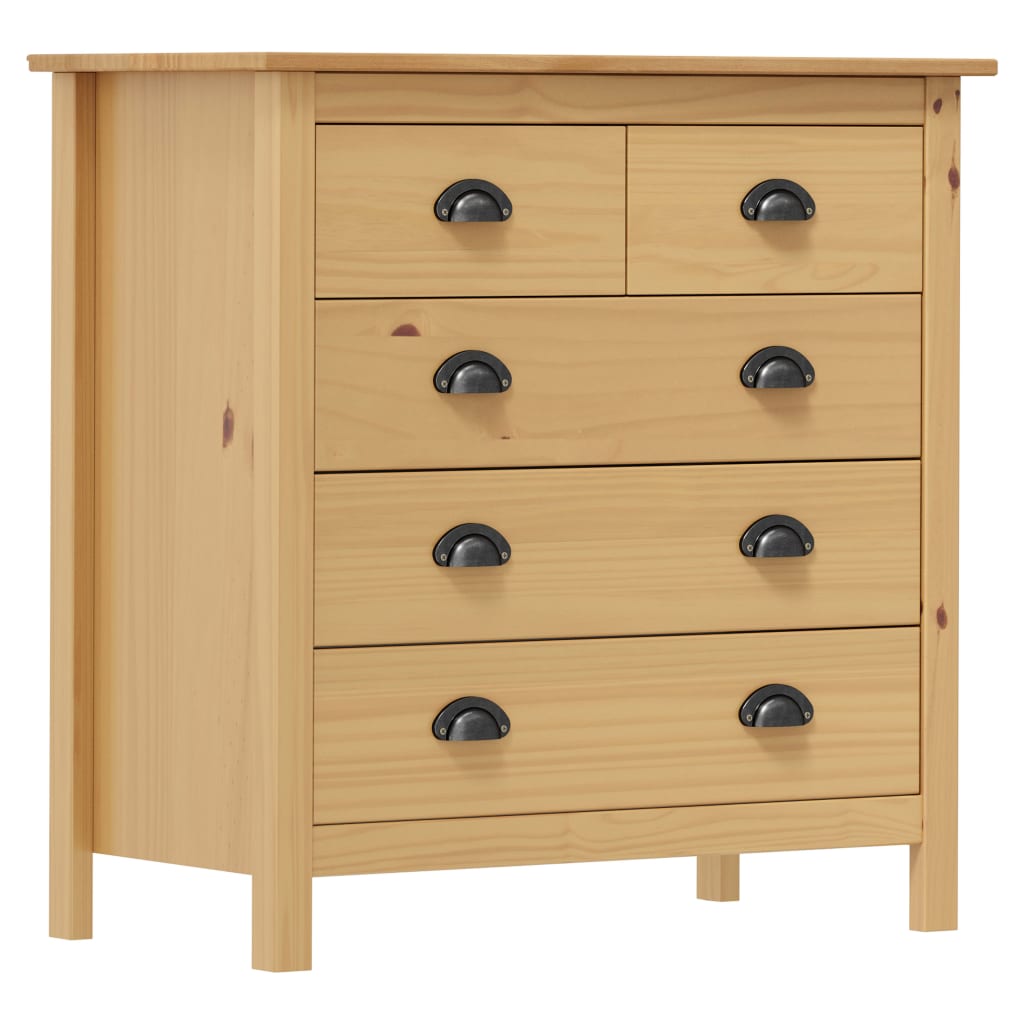 vidaXL Komoda Hill, 79x40x80 cm, lite drewno sosnowe