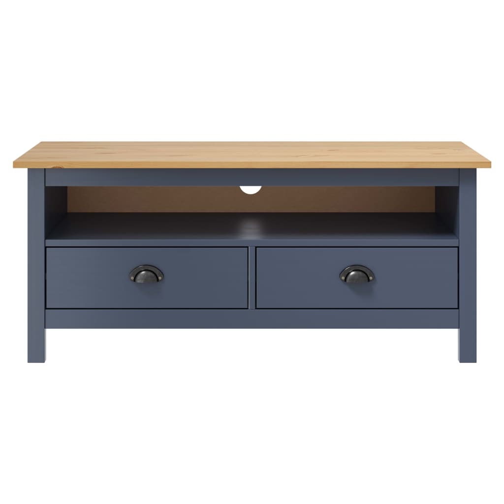 vidaXL Szafka TV Hill, szara, 110x40x47 cm, lite drewno sosnowe