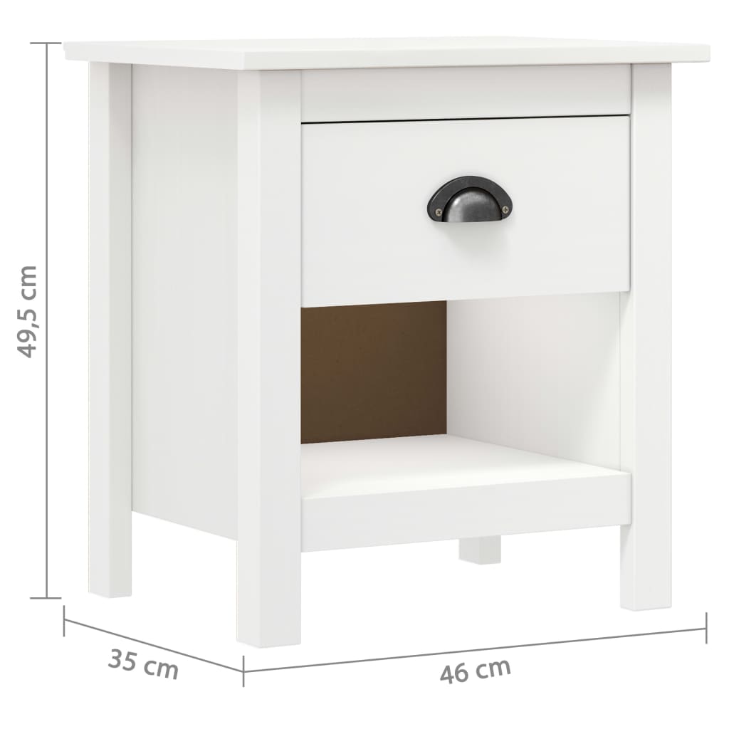 vidaXL Szafki nocne Hill, 2 szt., 46x35x49,5 cm, lita sosna