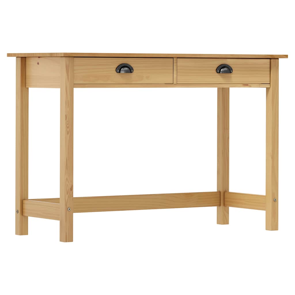 vidaXL Stolik konsolowy Hill, 2 szuflady, 110x45x74 cm, lita sosna
