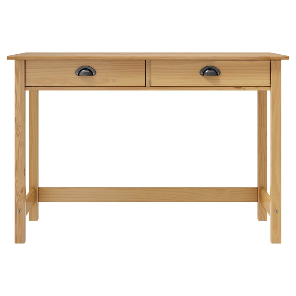 vidaXL Stolik konsolowy Hill, 2 szuflady, 110x45x74 cm, lita sosna