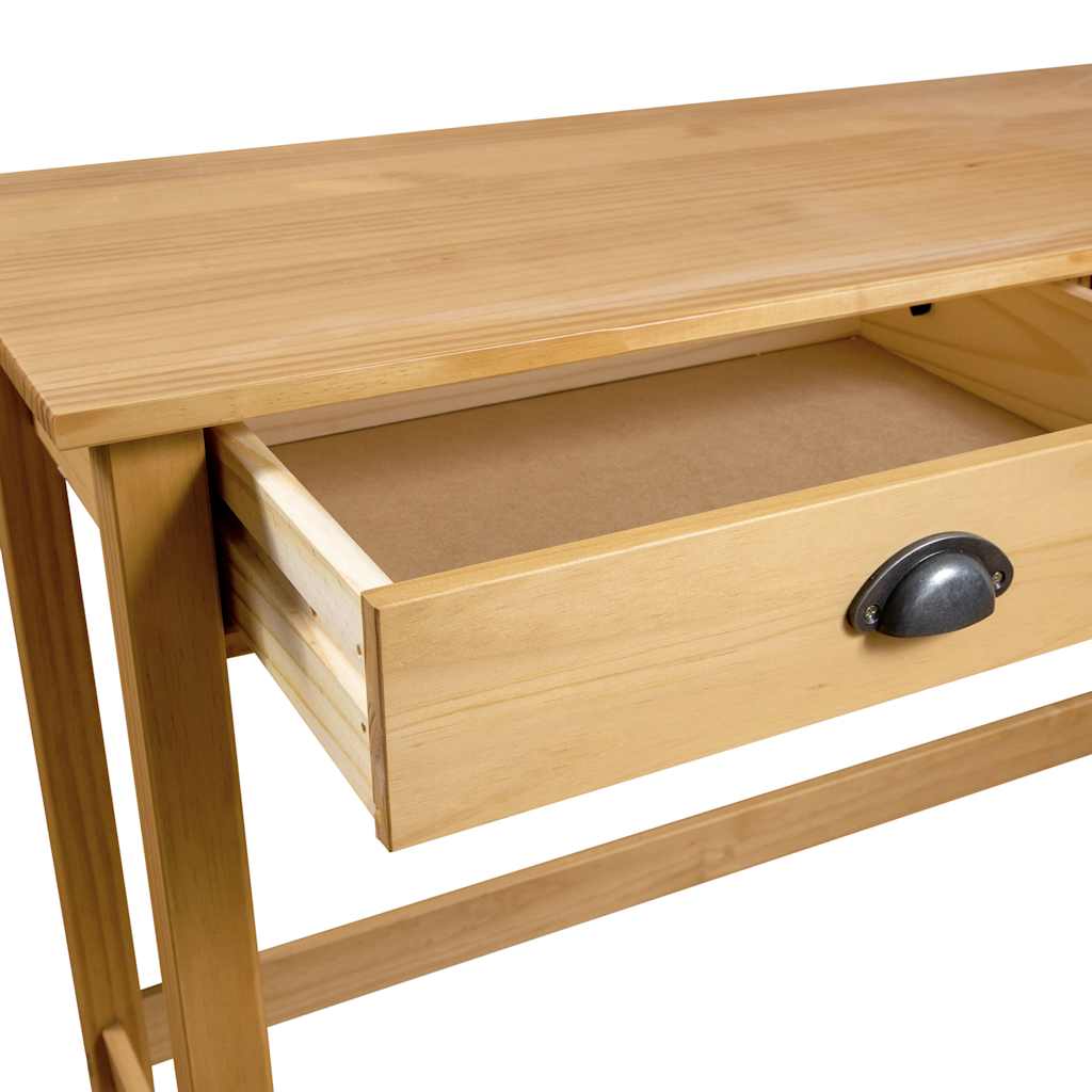 vidaXL Stolik konsolowy Hill, 2 szuflady, 110x45x74 cm, lita sosna