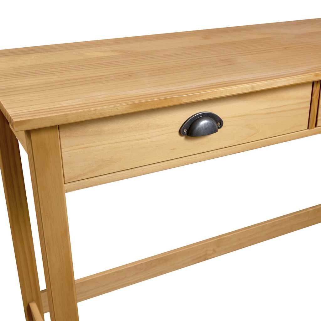 vidaXL Stolik konsolowy Hill, 2 szuflady, 110x45x74 cm, lita sosna