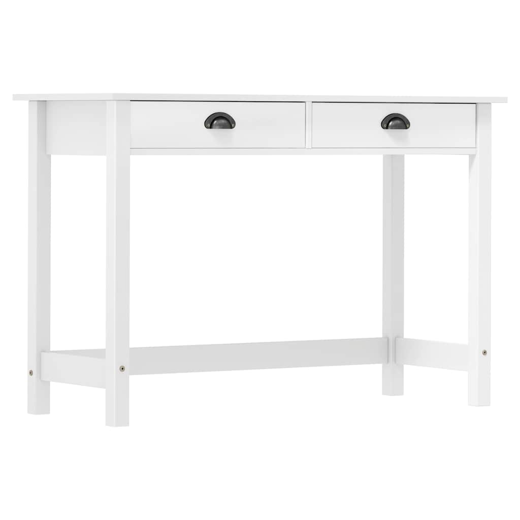 vidaXL Stolik konsolowy Hill, 2 szuflady, 110x45x74 cm, lita sosna