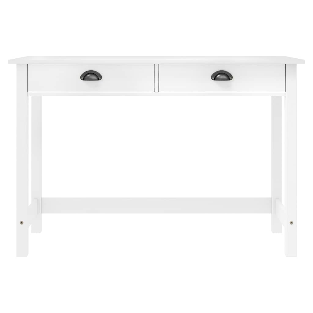 vidaXL Stolik konsolowy Hill, 2 szuflady, 110x45x74 cm, lita sosna