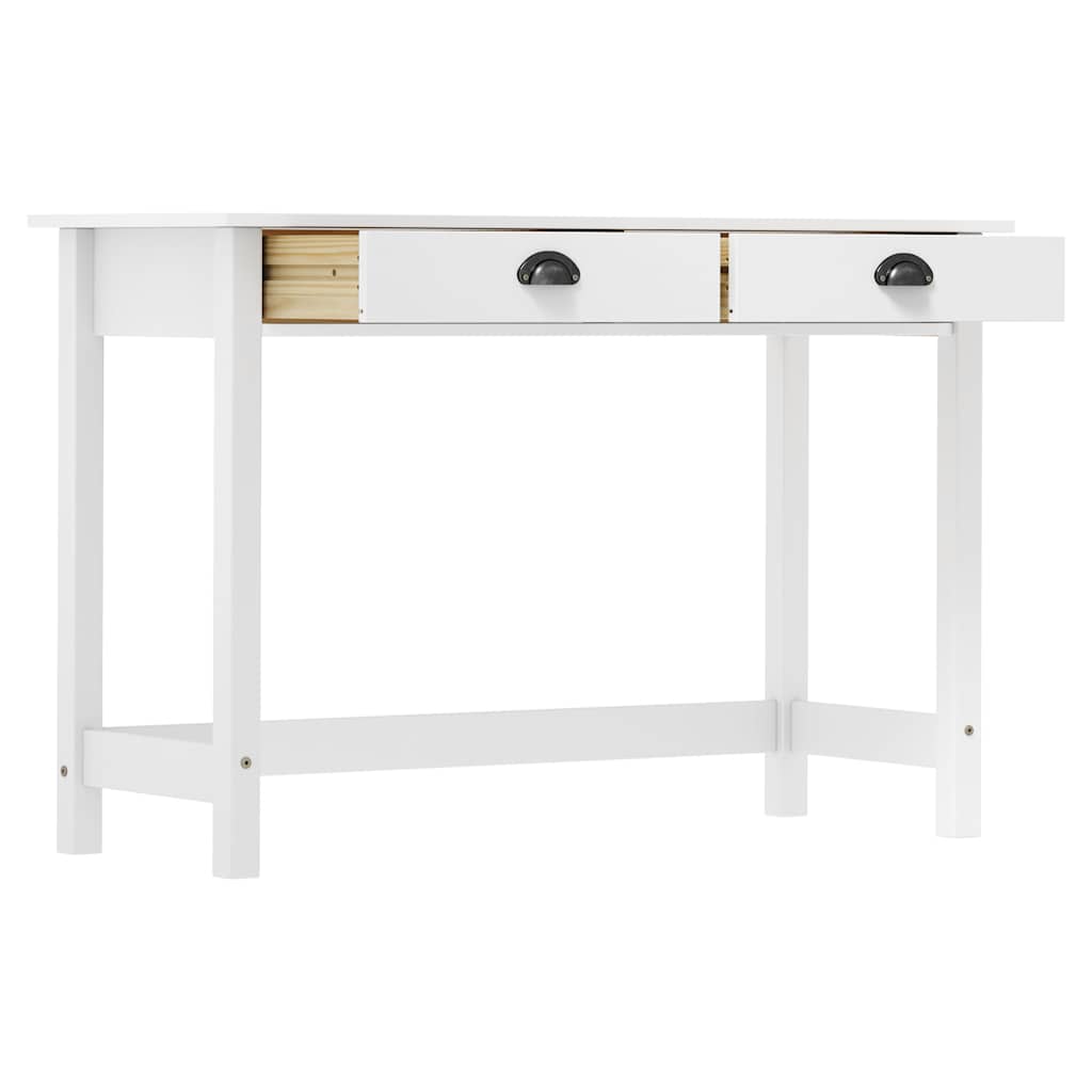 vidaXL Stolik konsolowy Hill, 2 szuflady, 110x45x74 cm, lita sosna
