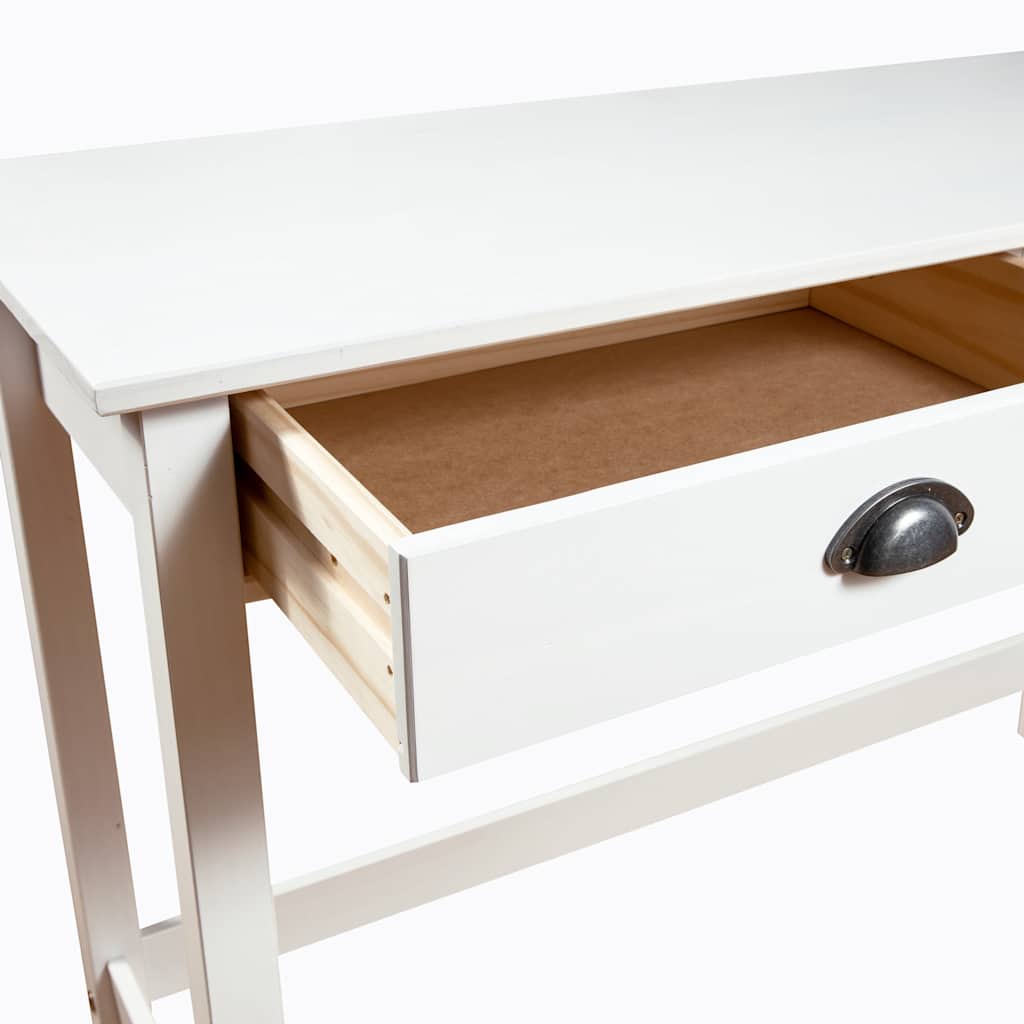 vidaXL Stolik konsolowy Hill, 2 szuflady, 110x45x74 cm, lita sosna