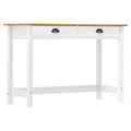 vidaXL Stolik konsolowy Hill, 2 szuflady, 110x45x74 cm, lita sosna