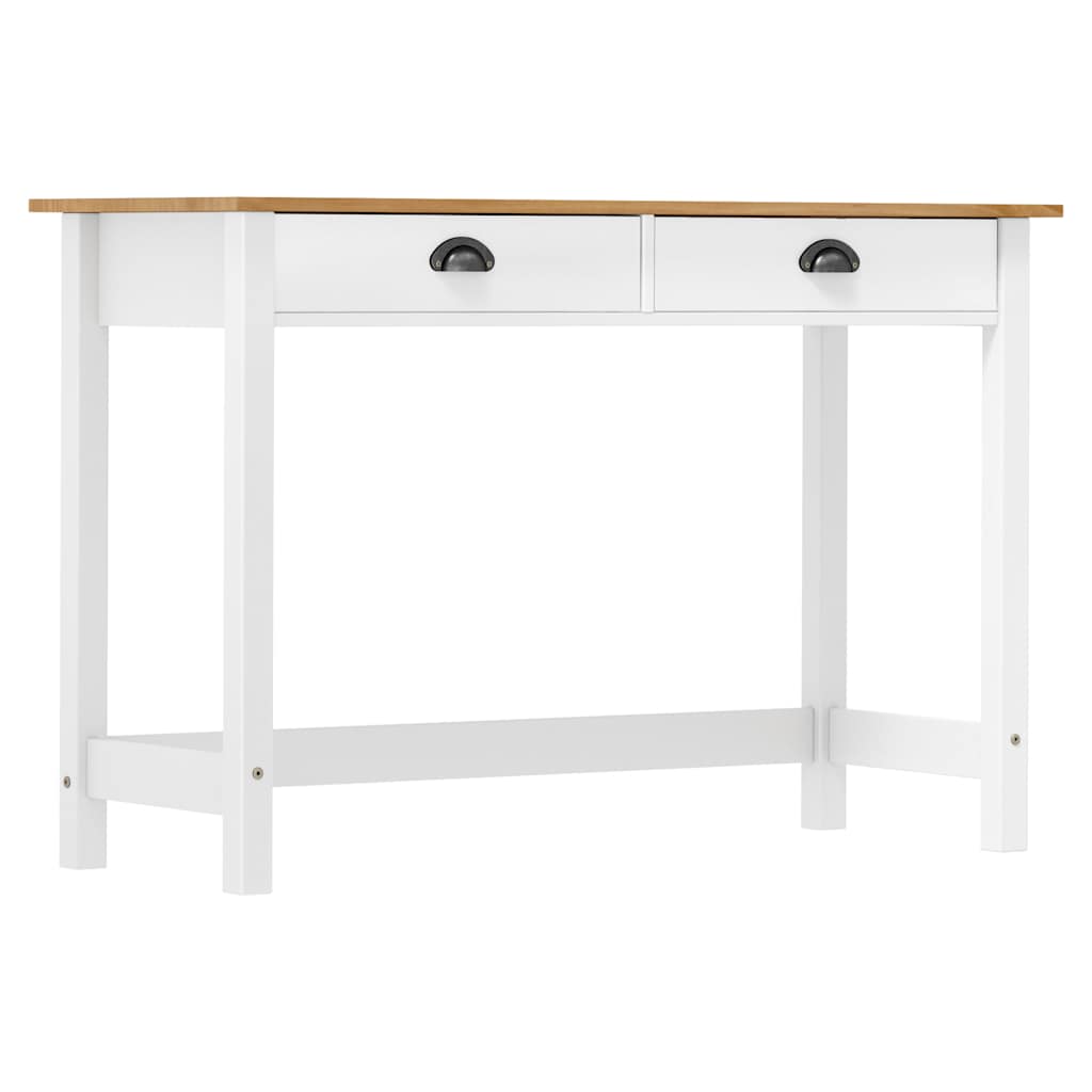 vidaXL Stolik konsolowy Hill, 2 szuflady, 110x45x74 cm, lita sosna