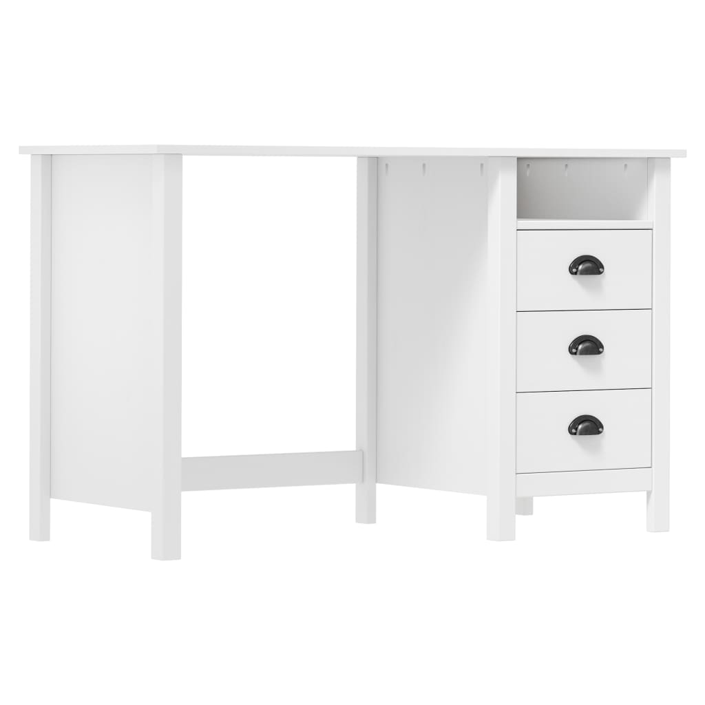 vidaXL Biurko Hill z 3 szufladami, 120x50x74 cm, lita sosna