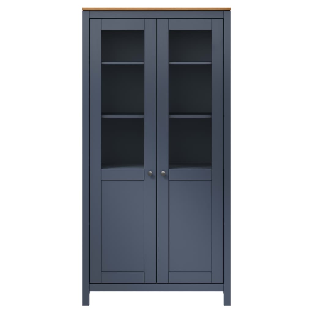 vidaXL Kredens Hill, szary, 85x37x170,5 cm, lite drewno sosnowe
