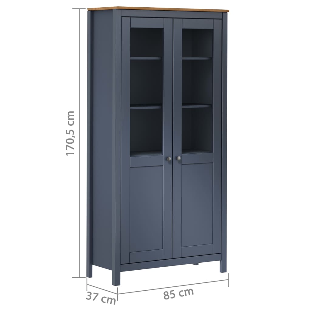 vidaXL Kredens Hill, szary, 85x37x170,5 cm, lite drewno sosnowe