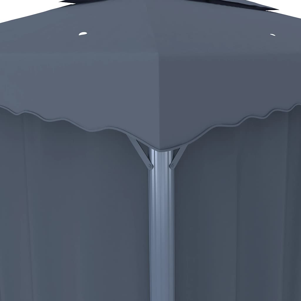vidaXL Altana ogrodowa z zasłonami, 4 x 3 m, antracytowa, aluminium