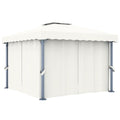 vidaXL Altana ogrodowa z zasłonami, 3 x 3 m, kremowa, aluminium