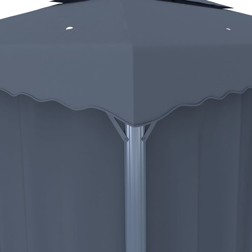 vidaXL Altana ogrodowa z zasłonami, 3 x 3 m, antracytowa, aluminium