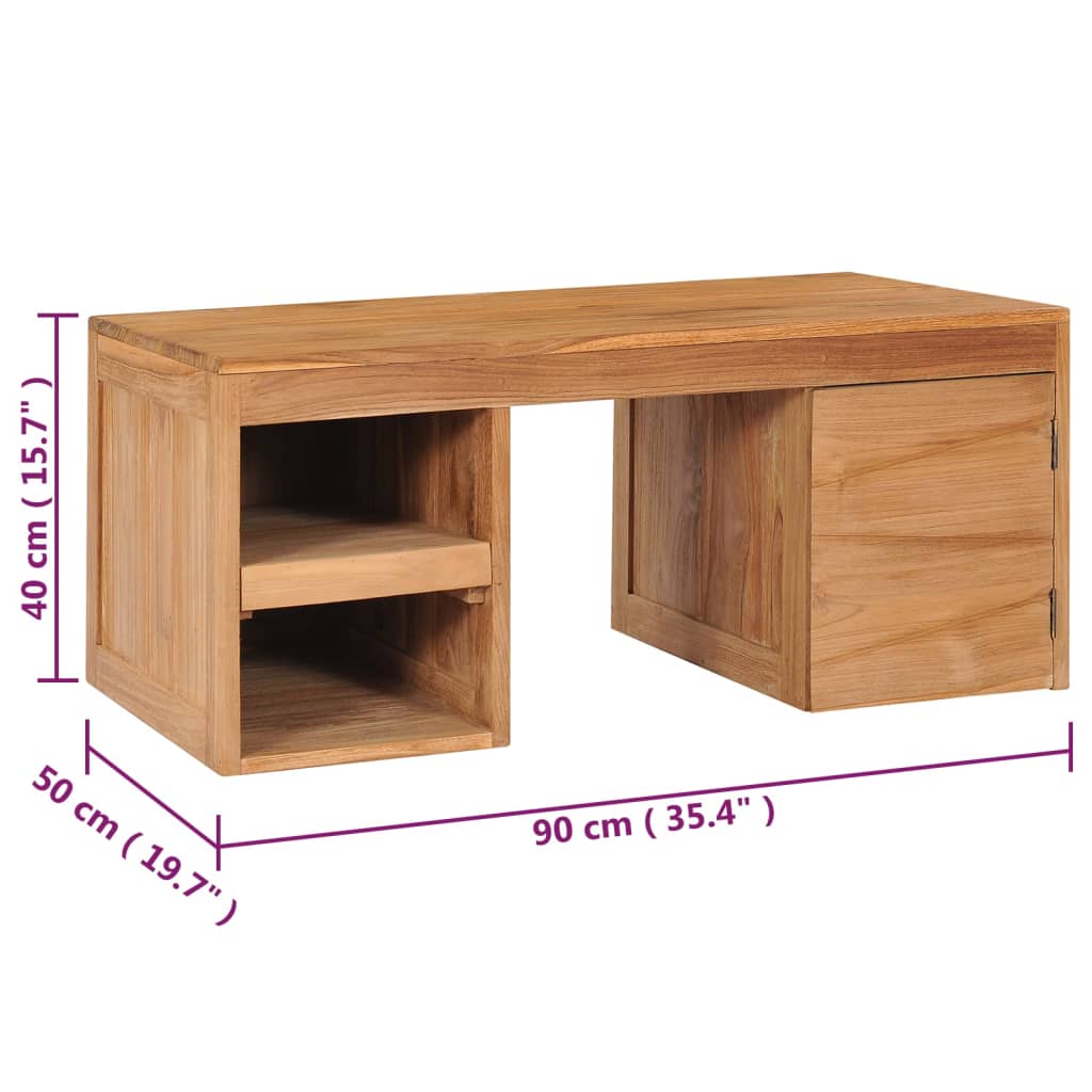 vidaXL Stolik kawowy, 90 x 50 x 40 cm, lite drewno tekowe