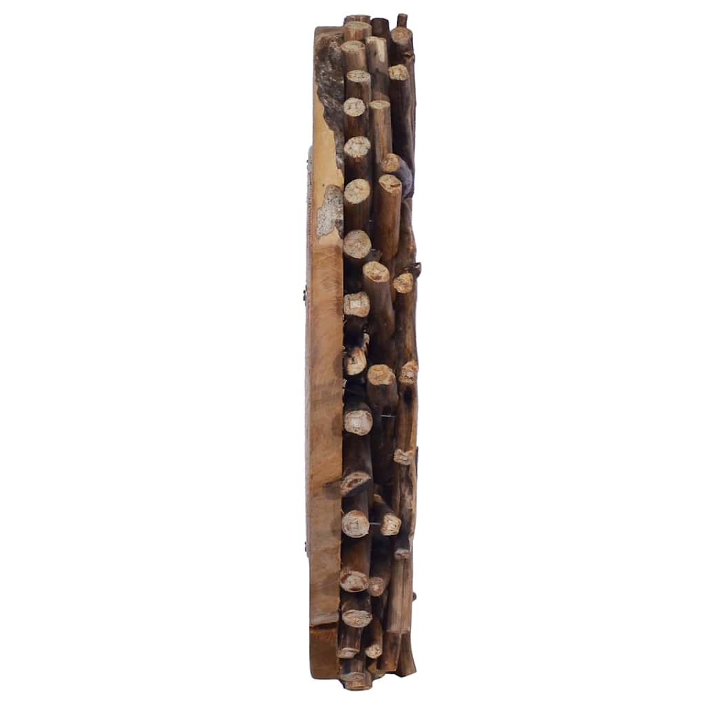 vidaXL Lustro ścienne, 40 cm, drewno tekowe, okrągłe