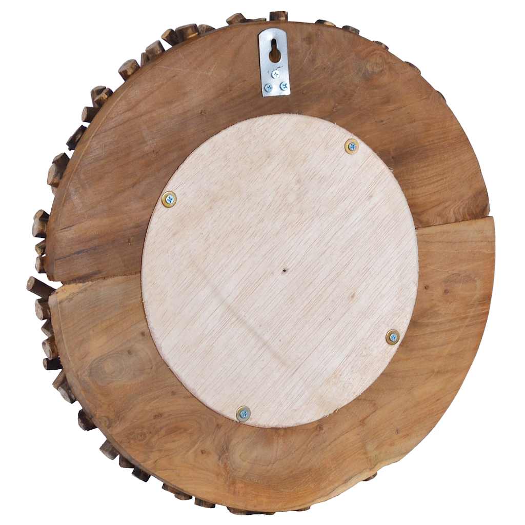 vidaXL Lustro ścienne, 40 cm, drewno tekowe, okrągłe