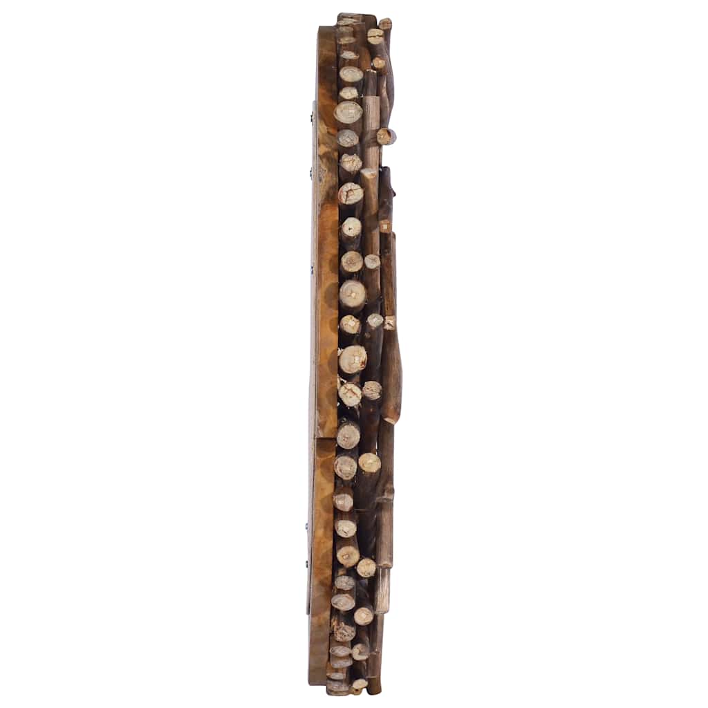 vidaXL Lustro ścienne, 60 cm, tekowe, okrągłe