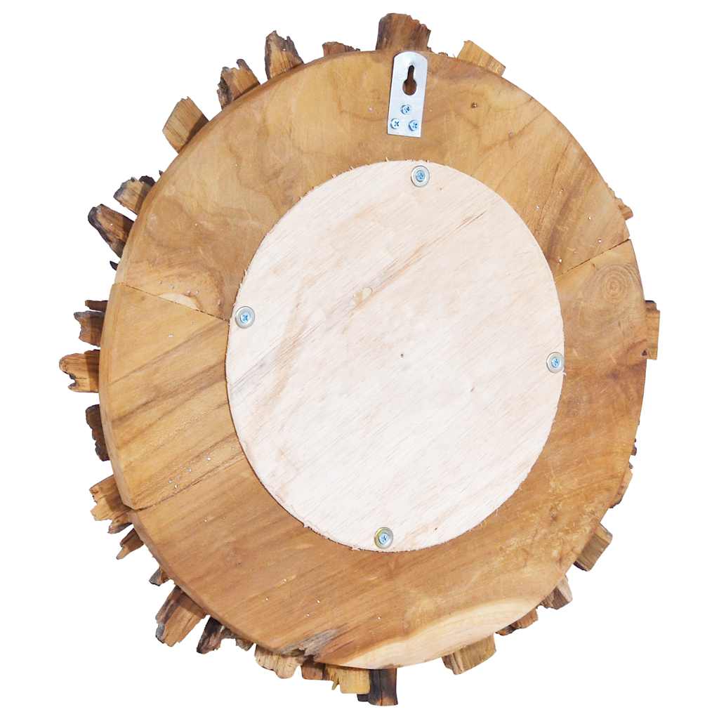vidaXL Lustro ścienne, 40 cm, drewno tekowe, okrągłe