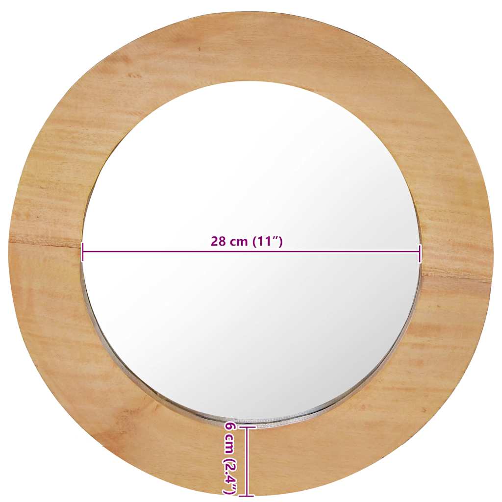 vidaXL Lustro ścienne, 40 cm, drewno tekowe, okrągłe