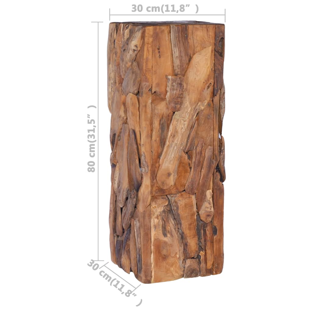 vidaXL Stolik pomocniczy, 30x30x80 cm, lite drewno tekowe