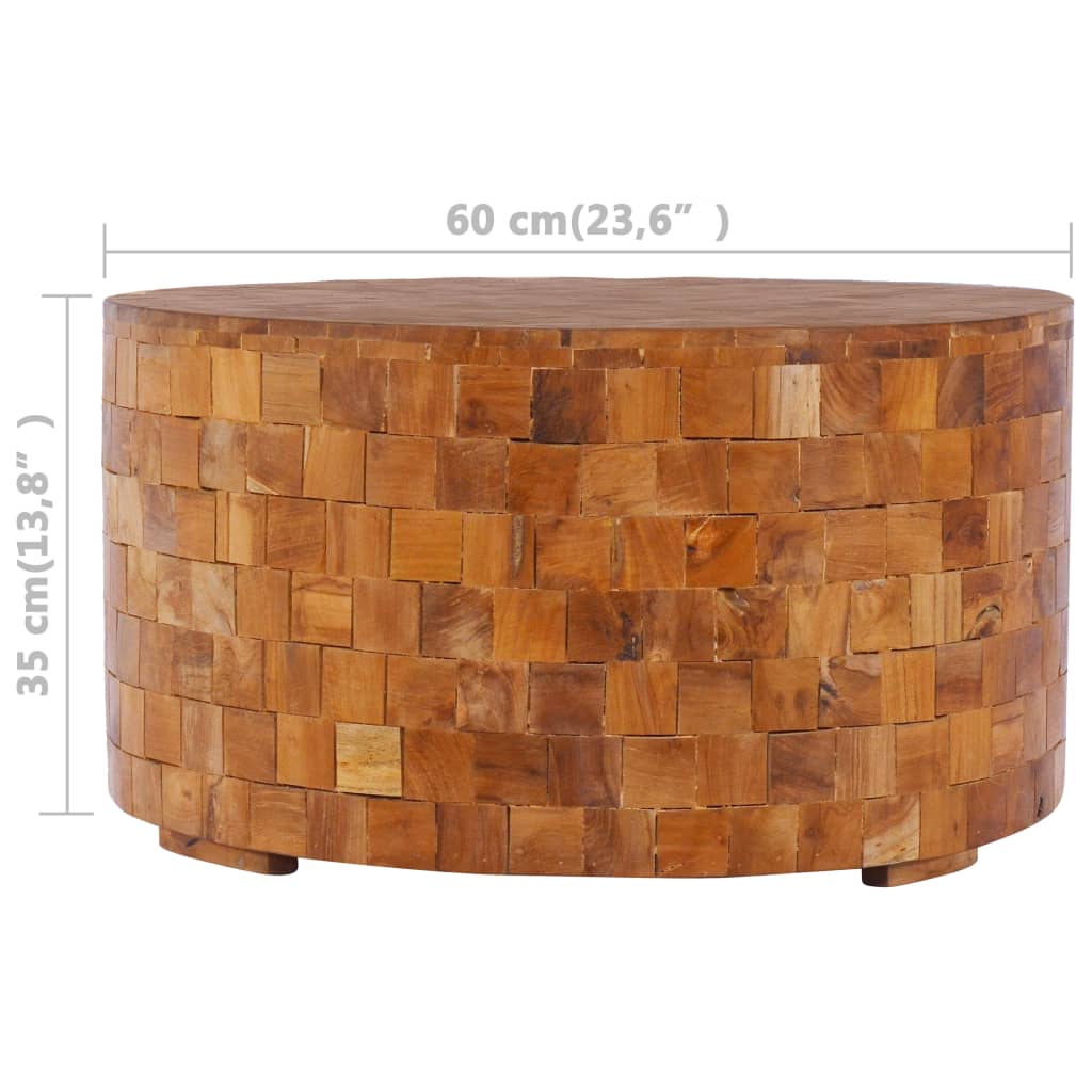 vidaXL Stolik kawowy, 60 x 60 x 35 cm, lite drewno tekowe