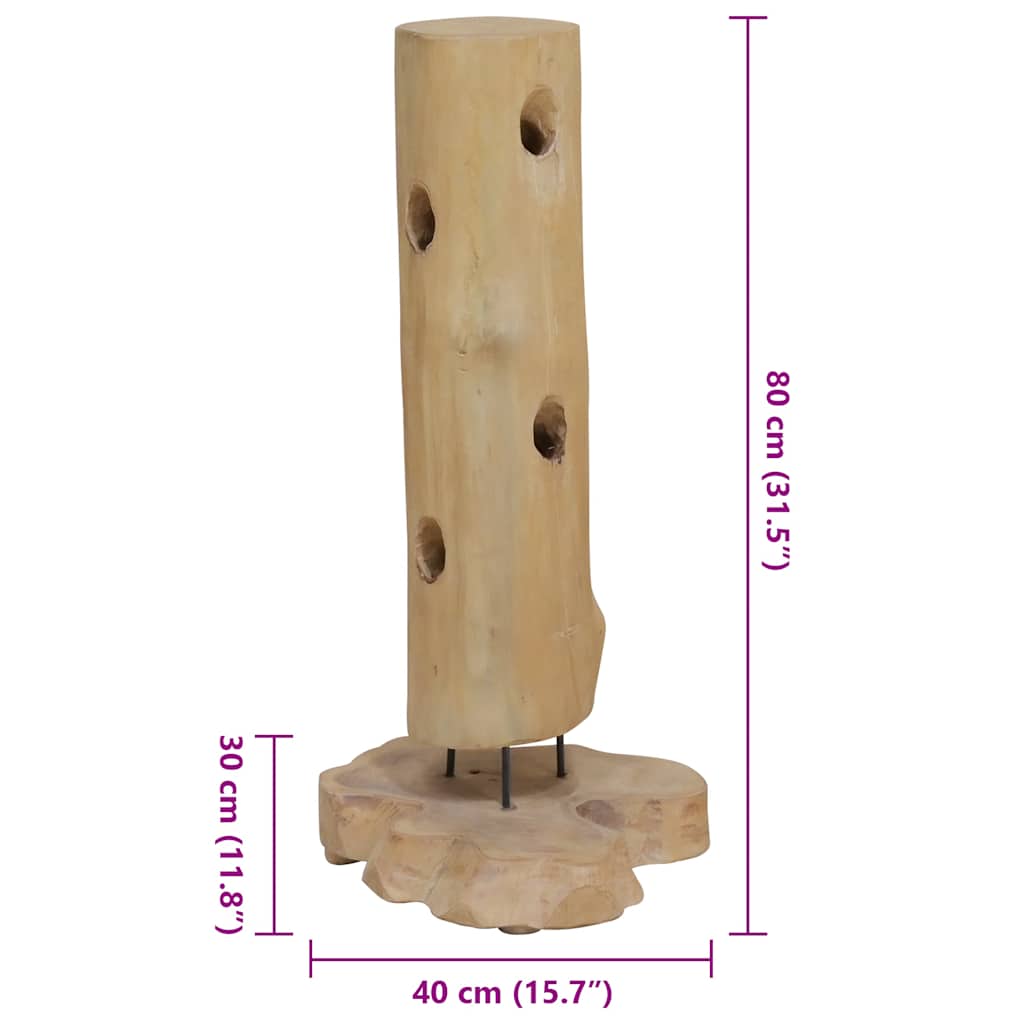 vidaXL Stojak na 8 butelek wina, 40x30x80 cm, lite drewno tekowe