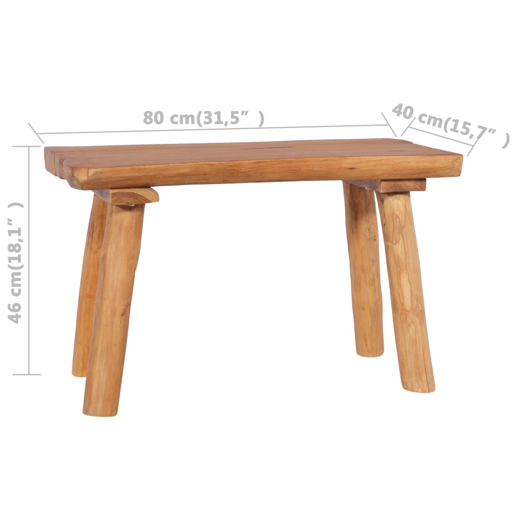 vidaXL Ławka ogrodowa, 80 cm, lite drewno tekowe