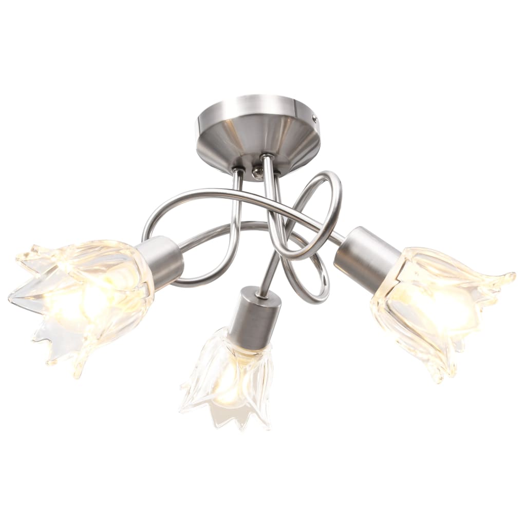 vidaXL Lampa sufitowa ze szklanymi kloszami na 3 żarówki E14, tulipany
