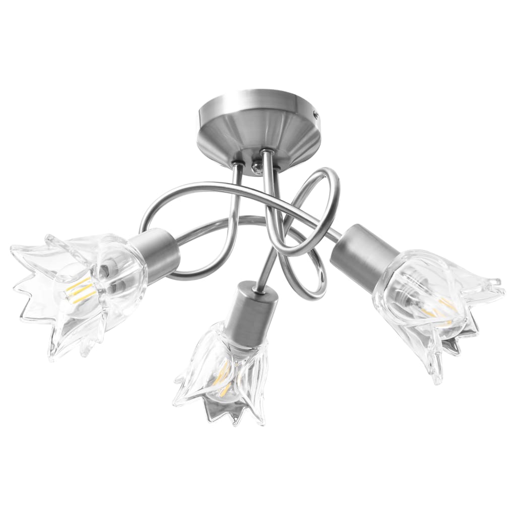vidaXL Lampa sufitowa ze szklanymi kloszami na 3 żarówki E14, tulipany