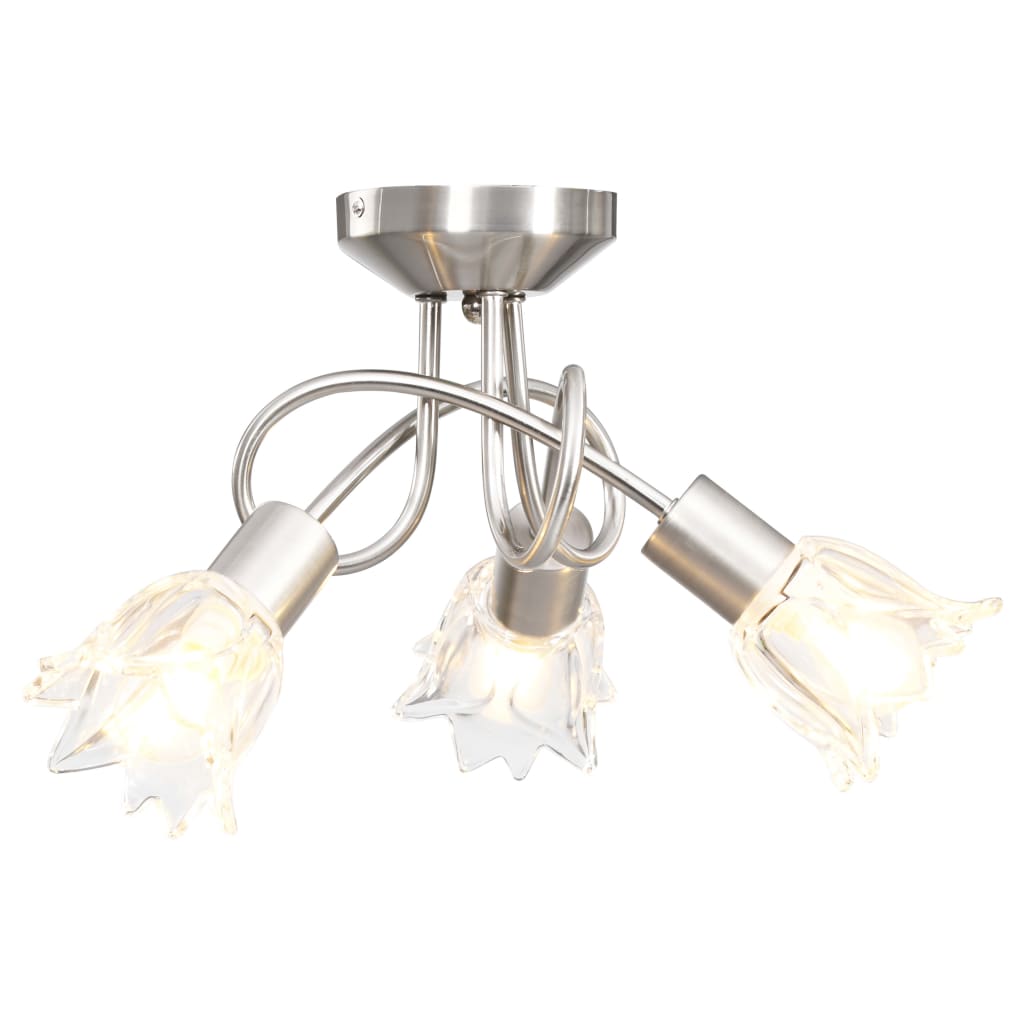 vidaXL Lampa sufitowa ze szklanymi kloszami na 3 żarówki E14, tulipany