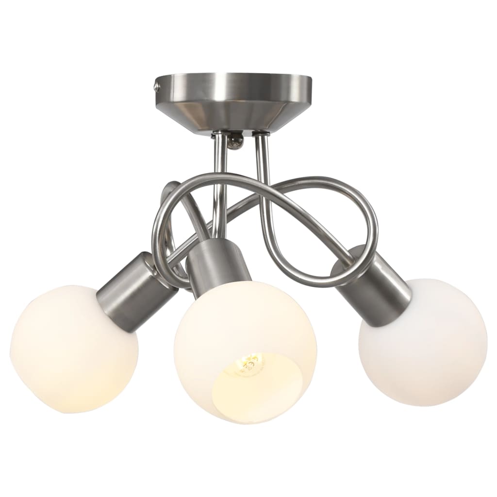 vidaXL Lampa sufitowa z ceramicznymi kloszami na 3 żarówki E14