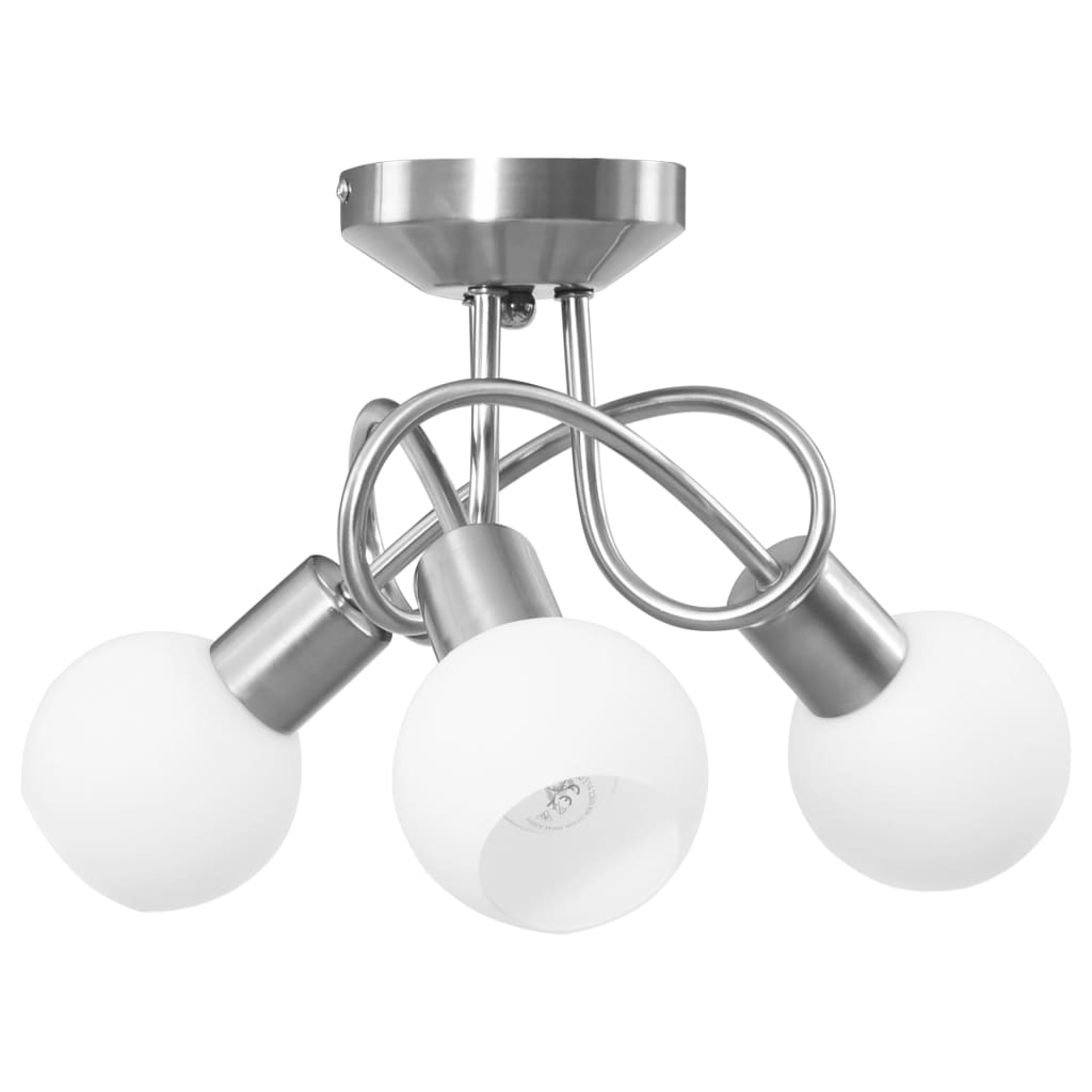 vidaXL Lampa sufitowa z ceramicznymi kloszami na 3 żarówki E14
