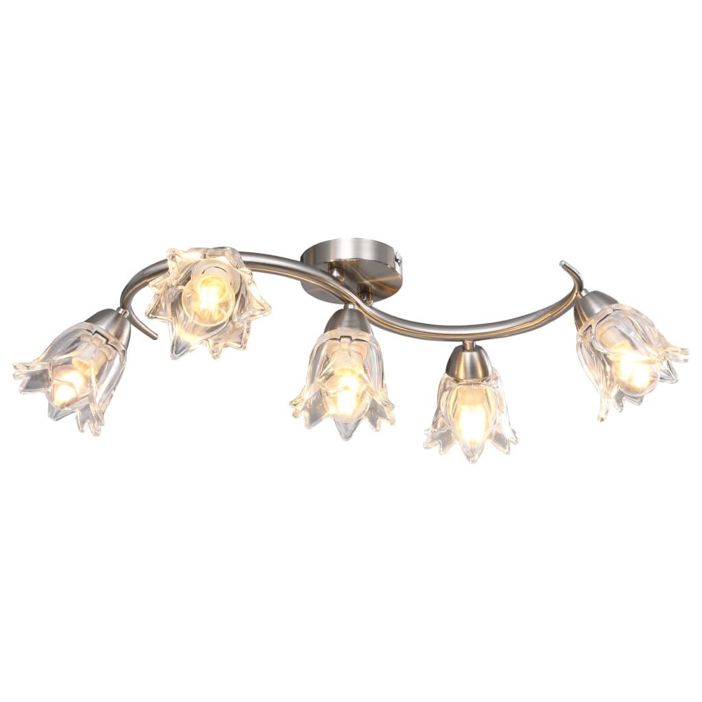 vidaXL Lampa sufitowa ze szklanymi kloszami na 5 żarówek E14, tulipany