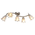 vidaXL Lampa sufitowa ze szklanymi kloszami na 5 żarówek E14, tulipany