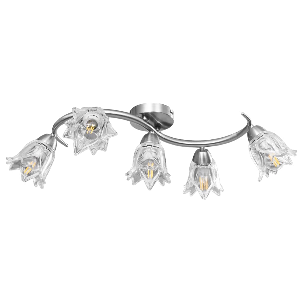 vidaXL Lampa sufitowa ze szklanymi kloszami na 5 żarówek E14, tulipany