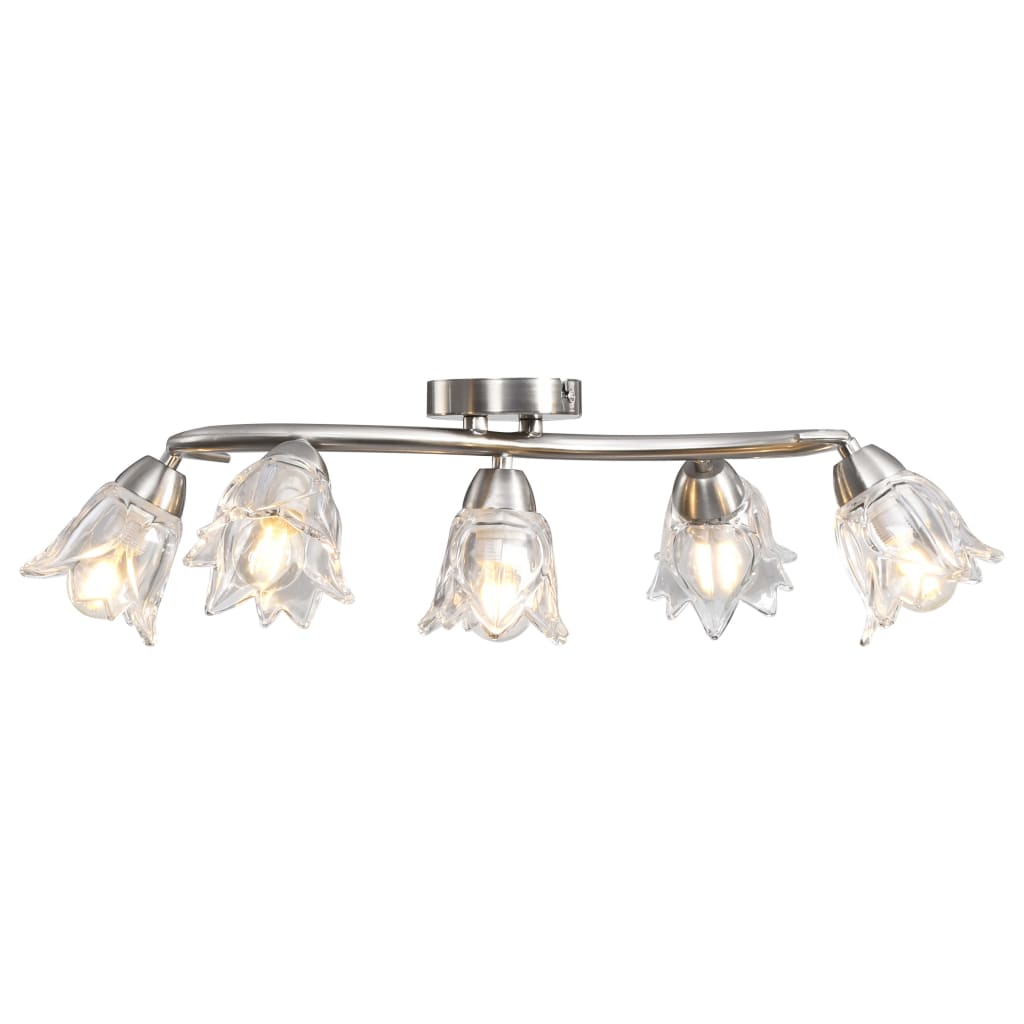 vidaXL Lampa sufitowa ze szklanymi kloszami na 5 żarówek E14, tulipany