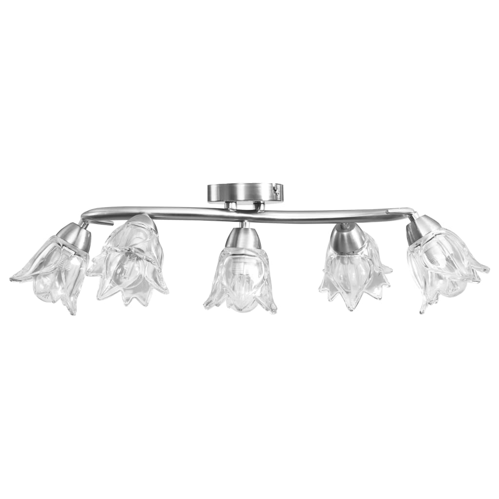 vidaXL Lampa sufitowa ze szklanymi kloszami na 5 żarówek E14, tulipany