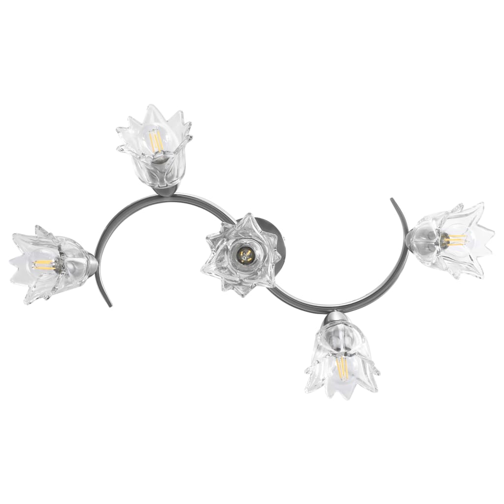vidaXL Lampa sufitowa ze szklanymi kloszami na 5 żarówek E14, tulipany